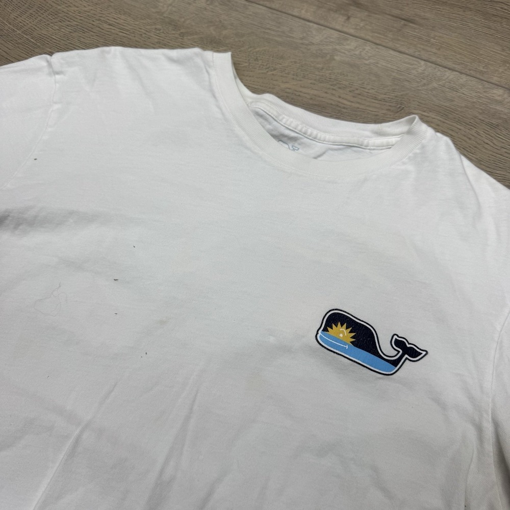 Vineyard Vines Sun Sea Whale T Shirt Men's Sz M STAINS FAIR FLAWS